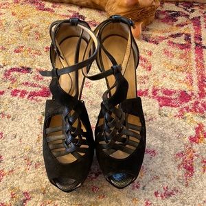 Louboutin black platform heels